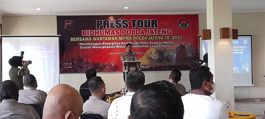 Kapolda Jateng, Irjen Pol Ahmad Luthfi saat memberikan sambutan dalam acara Press Tour bersama Pimred dan Wartawan, di Salatiga, Rabu (8/12/2021)