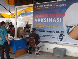 HUT Ke 59, Donor Darah dan Vaksinasi Digelar Bank Jateng Bersama Polres Kendal